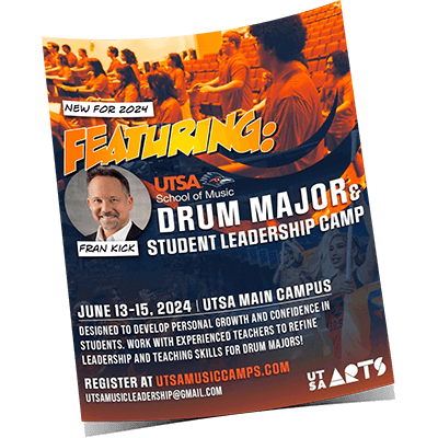 UTSA Drum Major Student Leadership Camp flyer