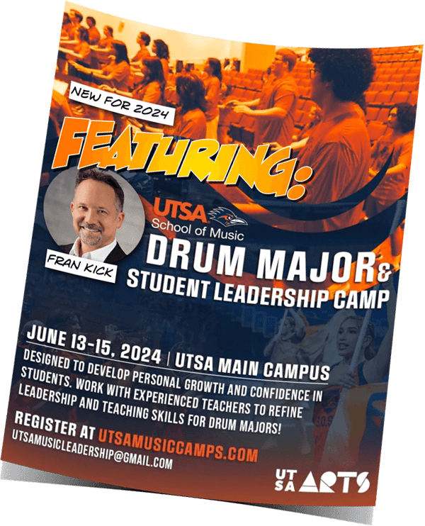 UTSA 2024 Drum Major & Student Leadership Camp flyer